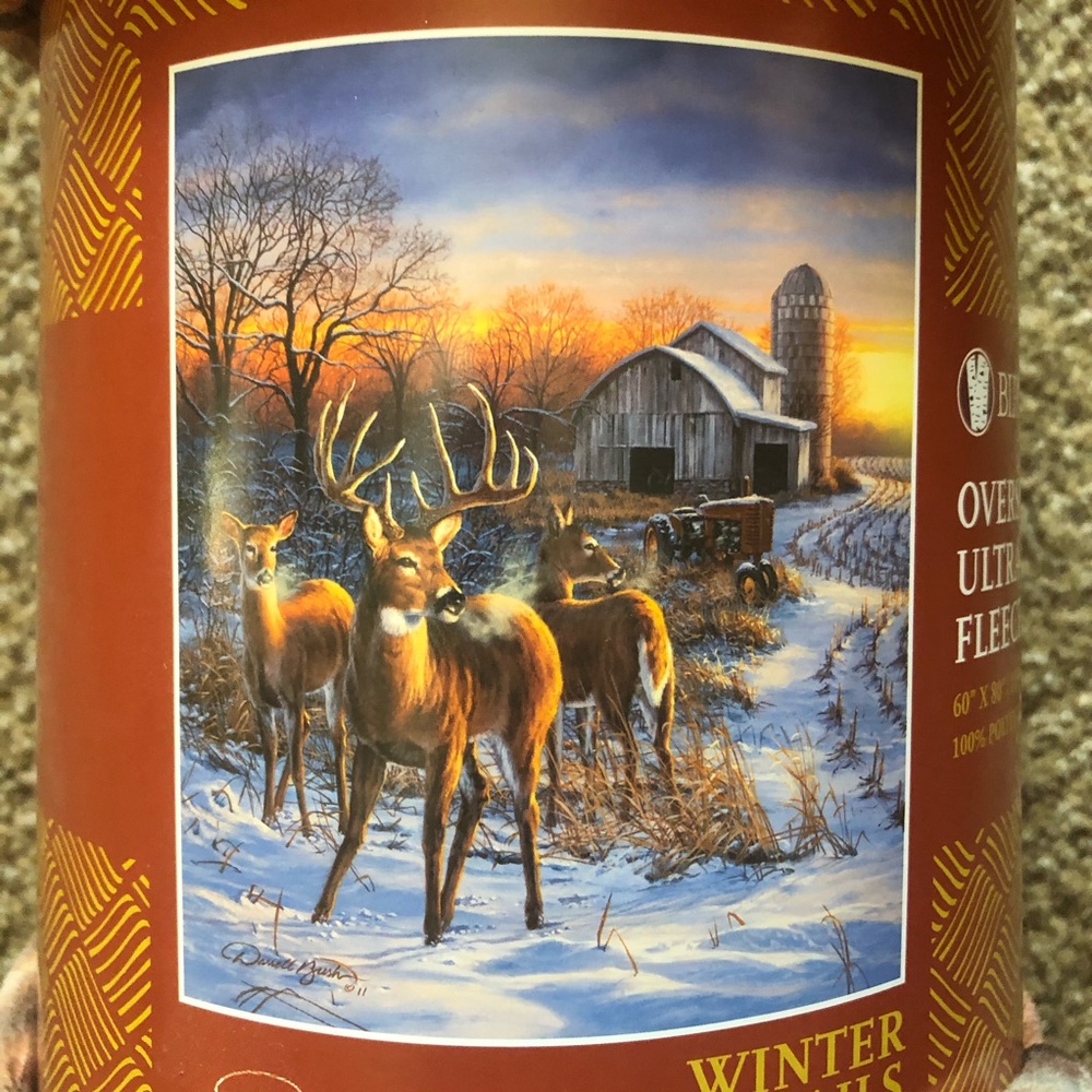 Oversized Throw - winter whitetail deer